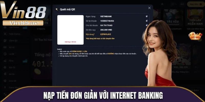 Nạp Tiền Vin88 – Tấm Vé Vàng Đưa Bạn Đến Đỉnh Cao Giải Trí 2 Nạp tiền Vin88 quen thuộc và nhanh chóng qua ngân hàng