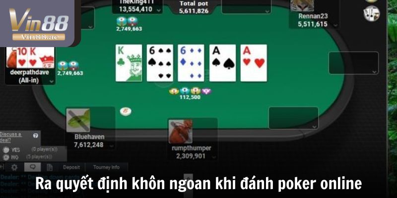 Cách Chơi Poker Online - 3 Mẹo Giúp Chinh Phục Mọi Đối Thủ 2 Ra quyết định khôn ngoan khi đánh poker online